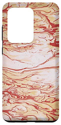 Galaxy S20 Ultra Stylish Salmon  and  Cream Paint Swirl Protective Smartphone Case