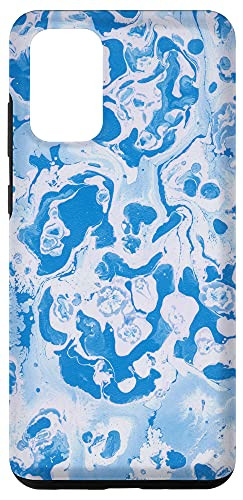 Galaxy S20 plus Stylish Blue White Paint Splash Protective Smartphone Case