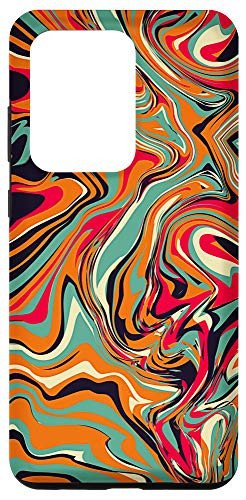 Galaxy S20 Ultra Abstract Retro Color Swirl Paint Fluid Pour Pattern Case