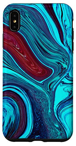 iPhone XS Max Paint Artistic Art Blue Pattern V Aesthetic Case