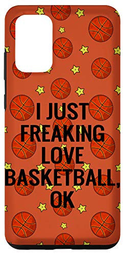 Galaxy S20 plus Funny I Just Freaking Love Basketball Awesome Gift Orange Case