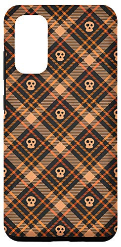 Galaxy S20 Halloween Autumn Season Skull Orange Plaid Fall Pumpkin Gift Case