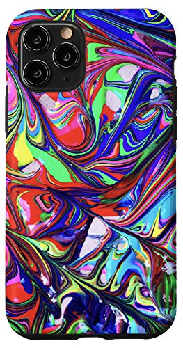 iPhone 11 Pro Colorful Abstract Paint Swirls Design Case