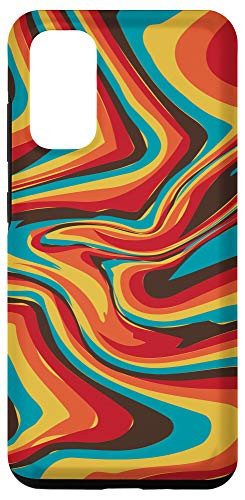 Galaxy S20 Retro Orange Brown Yellow Teal Abstract Liquid Pattern Case