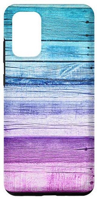 Galaxy S20 plus Turquoise Pink Woodgrain Shiplap Rustic Wooden Panels Case Galaxy S20 plus Turquoise Pink Woodgrain Shiplap Rustic Wooden Panels Case