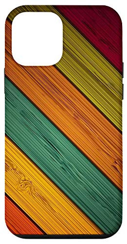 iPhone 12 mini Case Colorful Natural Wood-Texture Cute Phone Case