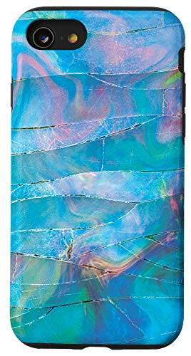 iPhone SE -2020- - 7 - 8 Blue Artistic Watercolor Paint Strokes Abstract Case