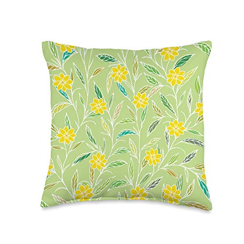 Floral Accessoires and Flower Gifts Women Yellow Floral Pattern Decorations Women Spring Flower Lover Throw Pillow 16x16 Multicolor Floral Accessoires and Flower Gifts Women Yellow Floral Pattern Decorations Women Spring Flower Lover Throw Pillow 16x16 Multicolor