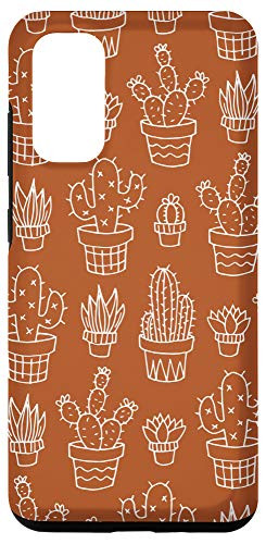 Galaxy S20 Cactus Succulent Botanical Pattern Burnt Orange Terracotta Case