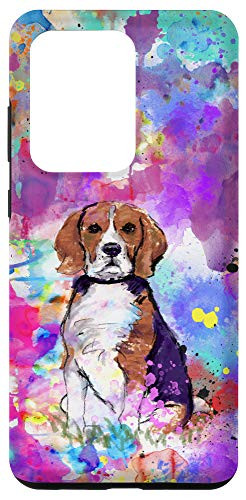 Galaxy S20 Ultra Brightly Painted Beagle Dog Breed with Paint Splatters Case