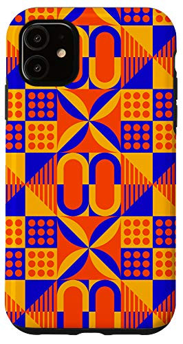 iPhone 11 Retro Blue Orange Mid Century Art Phone Case
