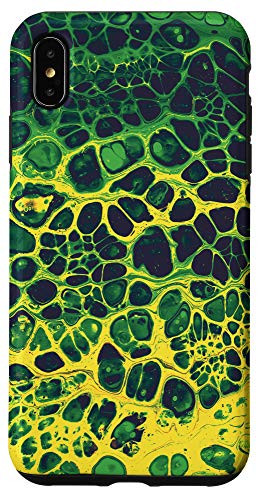 iPhone XS Max Green and Yellow Abstract Paint Pattern Case