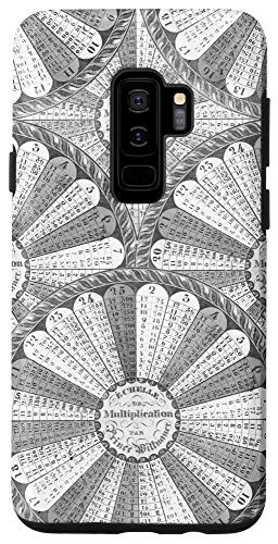 Galaxy S9 plus Vintage French Multiplication Tables Black and White Case