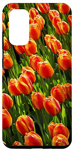 Galaxy S20 Tulip Flowers Orange Tulips Lover Floral Pattern Cellphone Case
