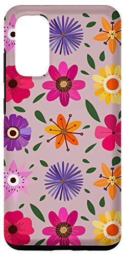 Galaxy S20 Colorful Flowers Pink Orange Red Purple Pattern Case