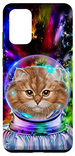 Galaxy S20 plus Fluffy Orange Cat as Astronaut Exploring Space and Galaxy Case