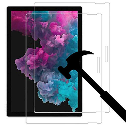 [2 Pack] Screen Protector for Surface Pro 6 / Surface Pro (5th Gen) / Surface Pro 4, EpicGadget 9 H Tempered Glass Screen Protector, Surface Pen Compatible/Scratch Resistant/Bubble Free