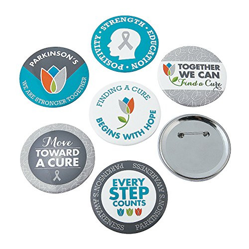 Fun Express - Parkinsons Awareness Buttons - Jewelry - Pins - Novelty Buttons - 24 Pieces