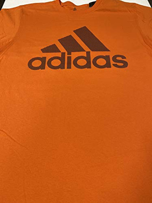 adidas mens Go-To Short Sleeve Tee Orange-Dark Grey Large adidas mens Go-To Short Sleeve Tee Orange-Dark Grey Large
