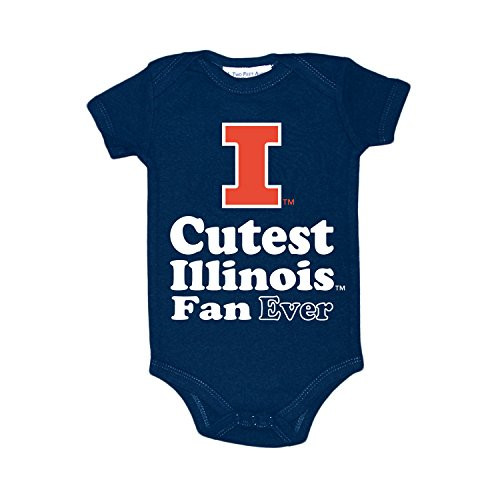 Two Feet Ahead NCAA Illinois Illini Children Unisex Lap Shoulder Creeper6 moNavy