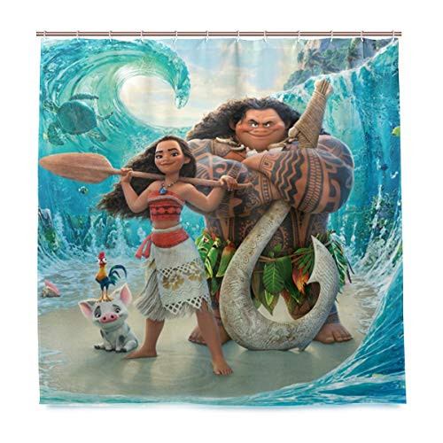 Moana Shower Curtain Liner Waterproof Polyester Fabric Bathroom Shower Curtain Fabric Shower Curtain 12 Hooks 72 x 72 inches Moana Shower Curtain Liner Waterproof Polyester Fabric Bathroom Shower Curtain Fabric Shower Curtain 12 Hooks 72 x 72 inches