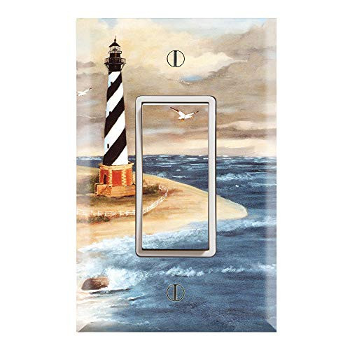 Graphics Wallplates - Cape Hatteras Lighthouse - Single Rocker-GFCI Outlet Wall Plate Cover