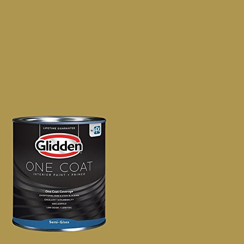 Glidden Interior Paint  plus Primer- Yellow Interior Paint -Obsession One Coat Semi-Gloss 1 Quart