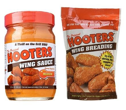 Hooters Wing Sauce Medium- The Original 12 oz  and  Hooters Wing Breading 16 oz -Combo Pack-