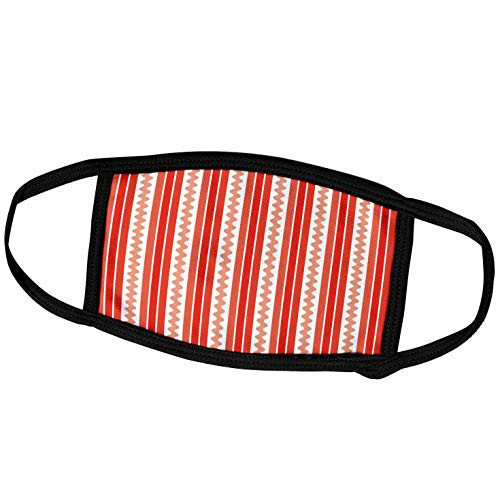 3dRose Anne Marie Baugh - Patterns - Red and White RIC Rack and Stripes Pattern - Face Masks -fm_215726_3-