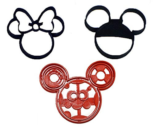 OH TOODLES MINNIE MICKEY MOUSE CLUBHOUSE SET OF 3 SPECIAL OCCASION COOKIE CUTTERS FONDANT BAKING TOOL 3D PRINTED USA PR1038