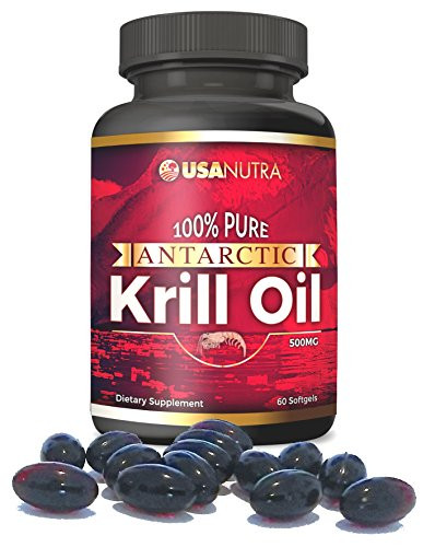Antarctic Krill Oil - 100 percent Pure with Astaxanthin 1000mg per Day 60 Softgels. Made in The USA
