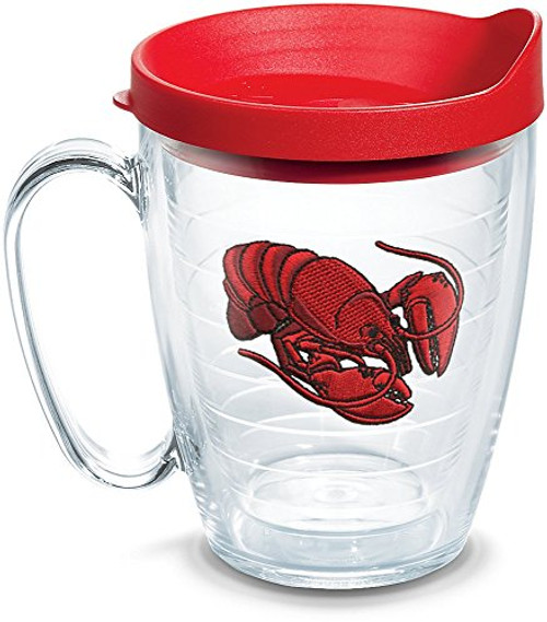 Tervis 1134543 Lobster Insulated Tumbler with Emblem and Red Lid, 16oz Mug, Clear