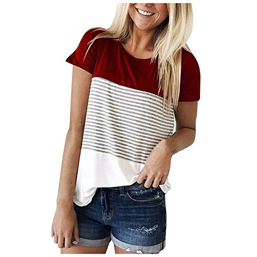 Women's Fashion Casual V-Neck Sexy Button Print Tie-Dye Tops Vest Blouses Red Women's Fashion Casual V-Neck Sexy Button Print Tie-Dye Tops Vest Blouses Red