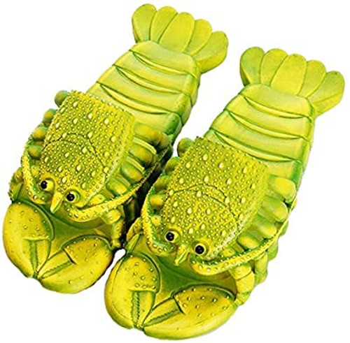 Lobster slippers unisex sandals bass slides slippers swimming pool beach and shower shoes men and women -Green numeric_13-