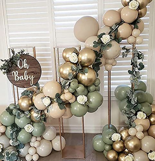 Boognt Eucalyptus and Dark Blush Balloon Garland Kit for Oh Baby Baby Shower Bridal Shower Eucalyptus Balloon Arch Wedding Boho Birthday Party Decoration