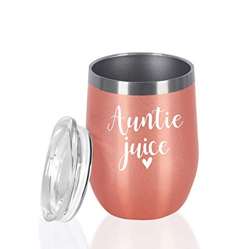 Auntie Juice Aunt Wine Tumbler Aunt Gifts 12 Oz Wine Tumbler Birthday Gifts For Aunt Auntie Her Funny Insulated Stainless Steel Wine Tumbler