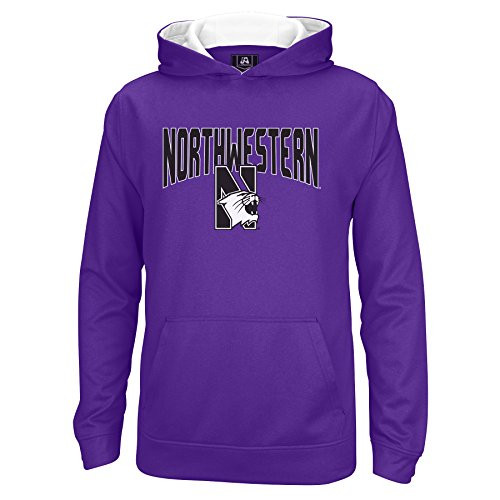 J America NCAA Northwestern Wildcats Kids  and  Baby Foundation Poly Hoodie Small Purple-White