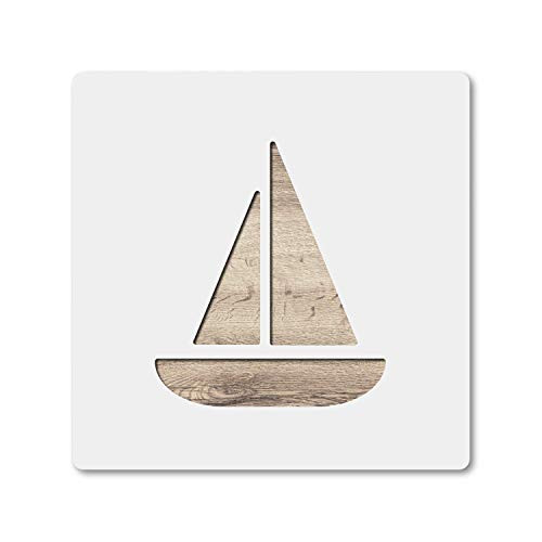 Sailboat Stencil Pack Large 10 Inch and 5 Inch Plastic Mylar Stencil for Painting Walls Crafts Signs ID 881026