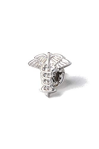 Men's Premium Metal Caduceus Emblem Medical Lapel Pin