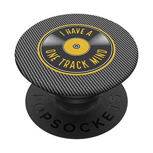 I Have A One Track Mind - Vintage Turntable Vinyl Record PopSockets PopGrip- Swappable Grip for Phones  and  Tablets