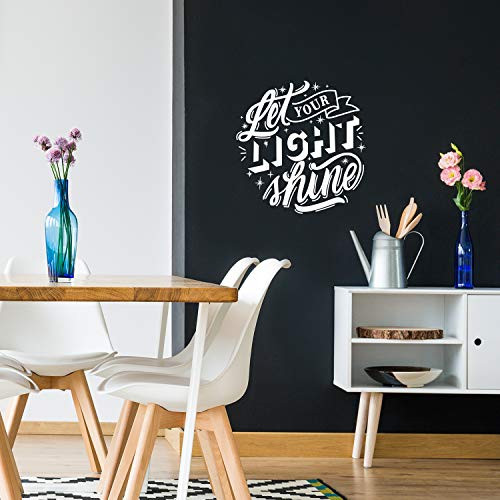 Vinyl Wall Art Decal - Let Your Light Shine - 22" x 22" - Inspirational Modern Home Workplace Apartment Bedroom Living Room Decor - Positive Indoor Outdoor Business Office Quote (22" x 22", White) Vinyl Wall Art Decal - Let Your Light Shine - 22" x 22" - Inspirational Modern Home Workplace Apartment Bedroom Living Room Decor - Positive Indoor Outdoor Business Office Quote (22" x 22", White)