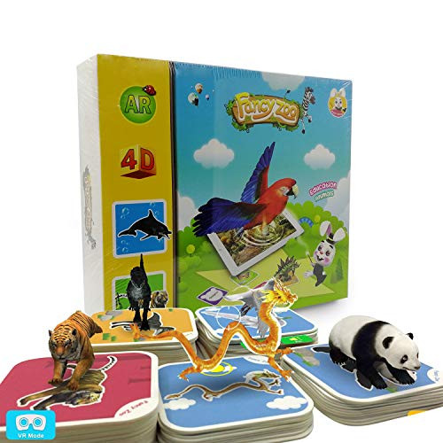 Monopril 68pcs Animals Flash Cards Fancy Zoo Fun Education Animals Augmented Reality 4D AR Learning Cards Magical Animal Interactive Educational Game with 13 Languages for 3 Years and up Kids Monopril 68pcs Animals Flash Cards Fancy Zoo Fun Education Animals Augmented Reality 4D AR Learning Cards Magical Animal Interactive Educational Game with 13 Languages for 3 Years and up Kids