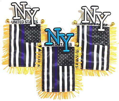 PRK 14 USA Flag American Flags for Cars Accessories Small Quality Thin Blue Line Mini Banner for Home or Automobiles Hanging Window Rearview Mirror interiror Accessory -3-