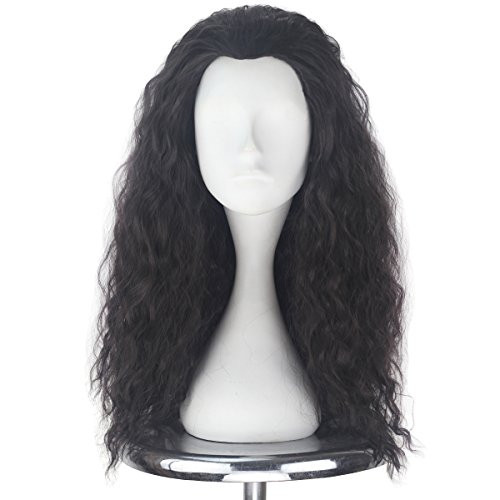 Miss U Hair Unisex Long Curly Hair Party Movie Cosplay Costume Wig Halloween -Dark brown-