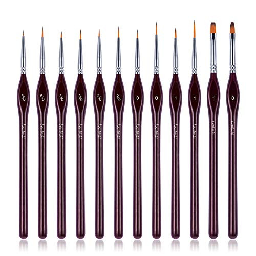 Micro Detail Paint Brush Set -12pc Fine Detailing  and  Rock Painting. Acrylic Watercolor Oil - Art Scale Models Paint by Numbers Supplies Kit