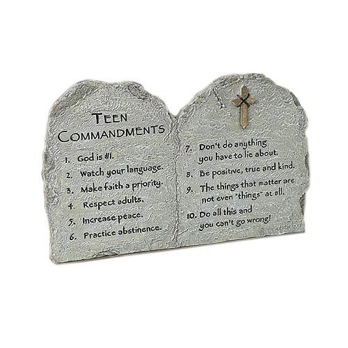 Abbey Gift Abbey Press -Abbey  and  CA Gift- Teen Commandments Plaque 7.75 x 4.75 White