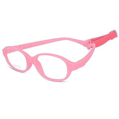Children Optical Glasses Frame TR90 Flexible Bendable One-piece Safe Eyeglasses Girls Boys Oval Pink