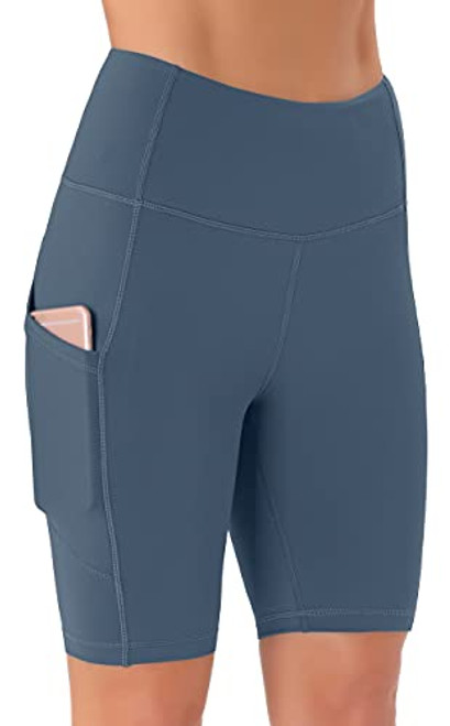 AFITNE Biker Shorts for Women with Pockets High Waisted Workout Athletic Spandex Yoga Shorts Running Gym Bike Shorts Blue - L AFITNE Biker Shorts for Women with Pockets High Waisted Workout Athletic Spandex Yoga Shorts Running Gym Bike Shorts Blue - L