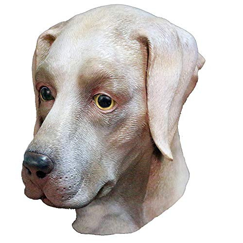 Latex Animal Dog Mask Labrador Mask Disguise Adult Headgear Halloween Mannequin Party Costume -Brown Labrador Mask-