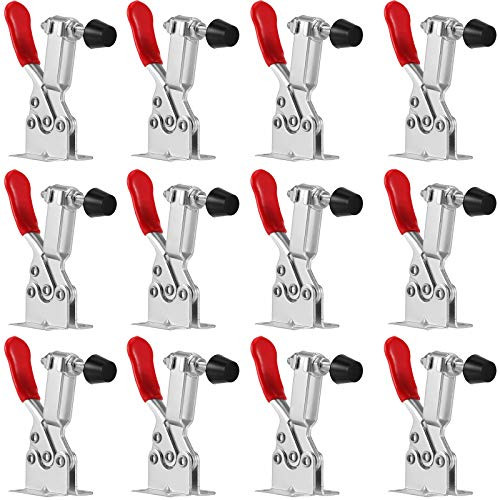 FAATCOI 12 PCS 201B Toggle Clamp Hand Tool Nonslip Horizontal Quick Release Clamps with 220 Lbs Holding Capacity for Woodworking Welding